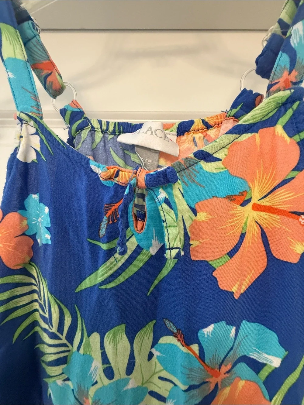 The Children's Place Purple Tropical Floral Sundress with Orange & Aqua Blooms